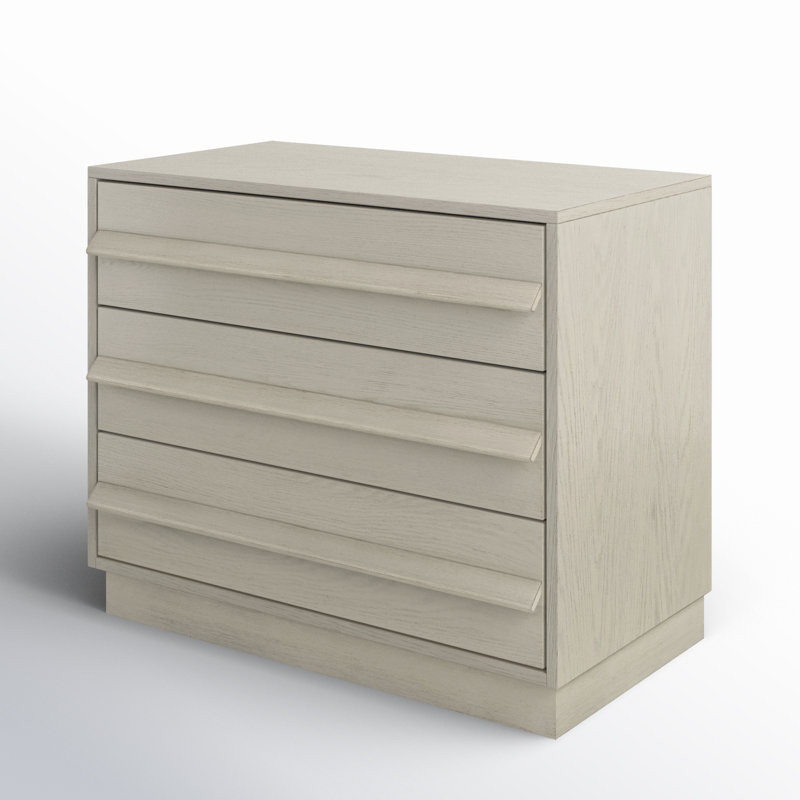 Commode 3 tiroirs Sauger, Blanc délavé
