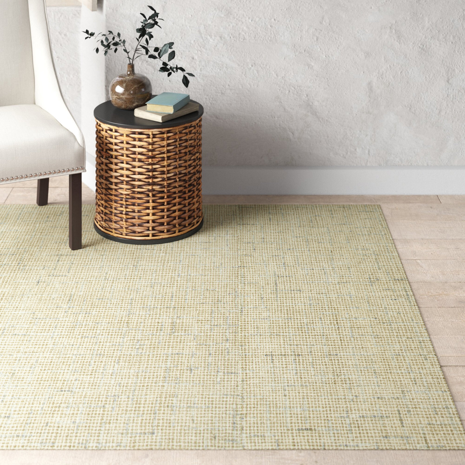 Caryville Beige Hand-Tufted Wool Rug, Rectangle 5' x 7'6"