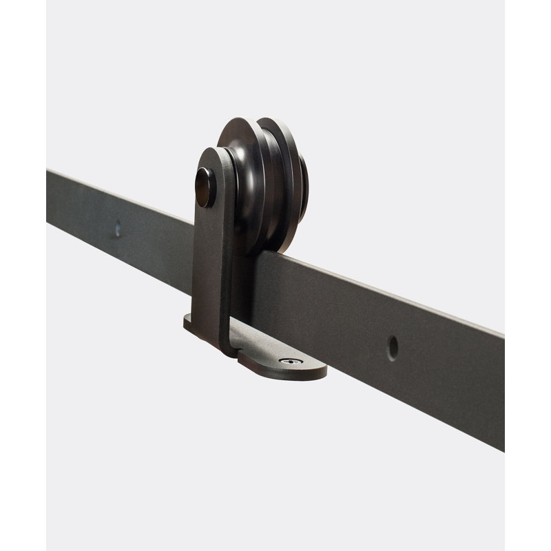 78 in. Soft Close Black Solid Steel Sliding Rolling Barn Door Hardware Kit for Single Wood Doors 78 in. Soft Close Black Solid Steel Sliding Rolling Barn Door Hardware Kit for Single Wood Doors