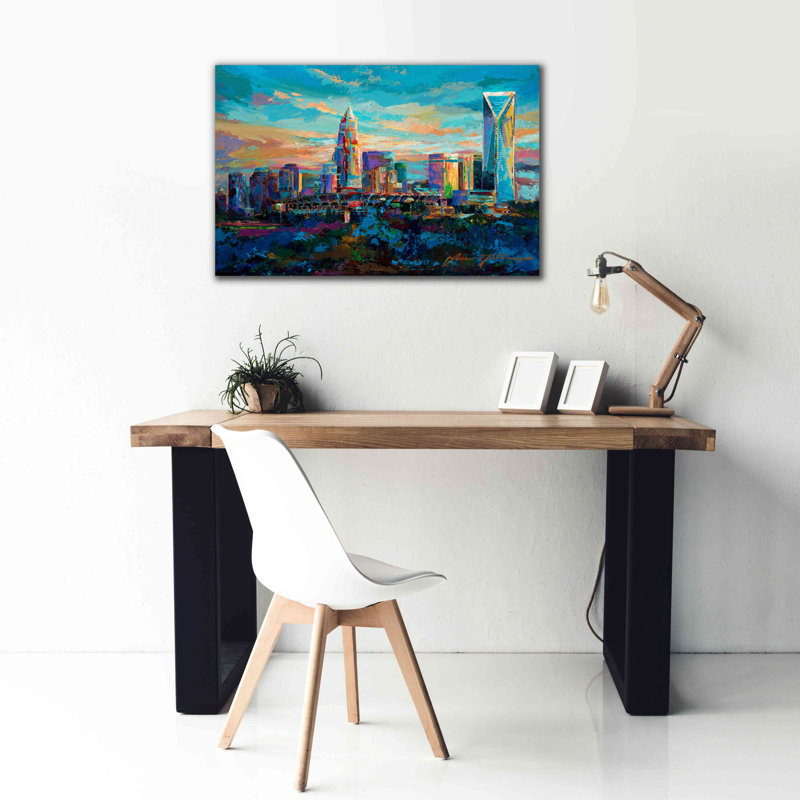 «The Queen City Charlotte North Carolina» par Jace D McTier, estampe numérique sur toile, H 26 po x l 40 po x P 1,5 po