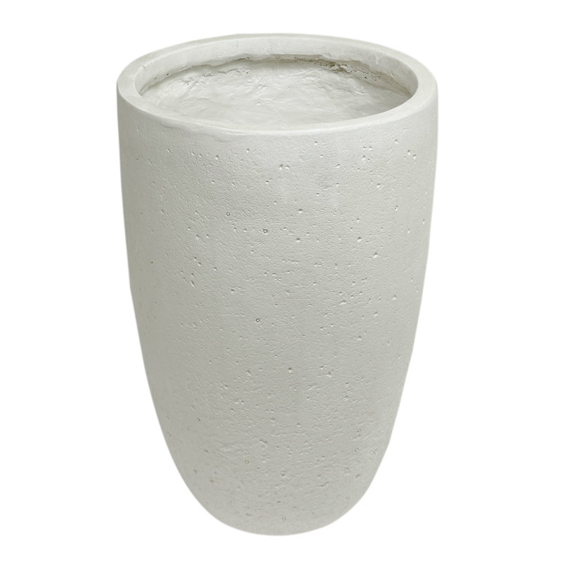 Grand pot de fleurs d'intérieur conique blanc l 11,80 po x H 18 po, 18" H x 11.8" W x 11.8" D, White