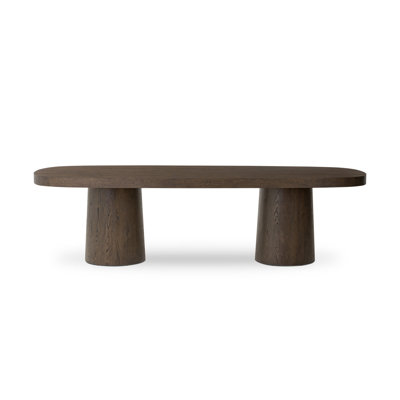 Yetter Dining Table-Rustic Brown Oak Veneer
