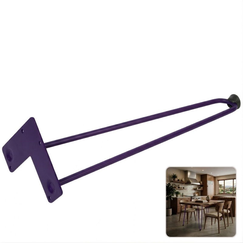 ROUS Hardware 30" Hairpin Furniture Legs – Steel Mid-Century Modern Table Legs, 4-Count, 30", Royal (Purple)