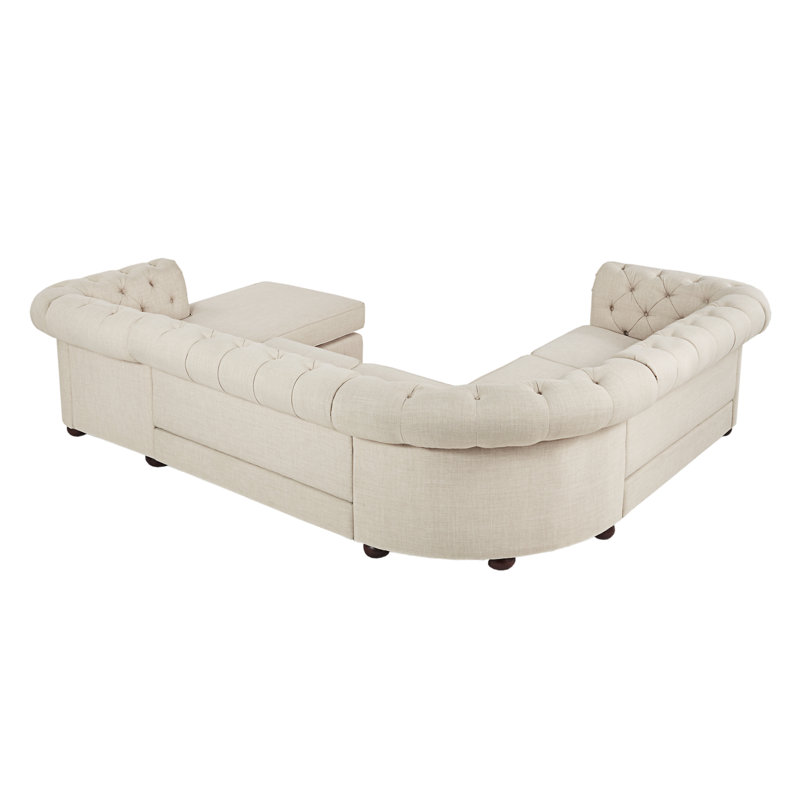Huskins Upholstered U-Shaped Sectional Right Hand Facing, Beige