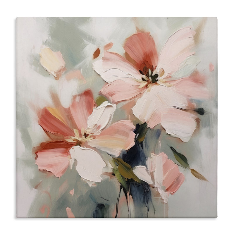  Charmante fleur rose sur toile par Irena Orlov, H 36 po x l 36 po
