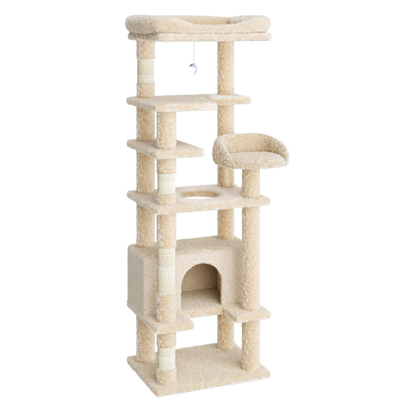 Arbre à chat Colne, H 71 po x l 23,6 po x P 19,5 po, Jaune clair