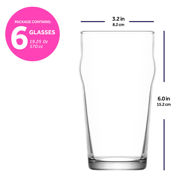 LAV Noniq Beer Glasses, 19.25 oz, Case of 12