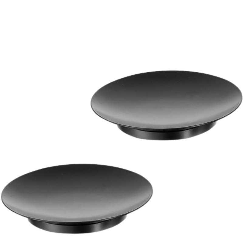 Ensemble de 2 assiettes bougeoir en métal noir