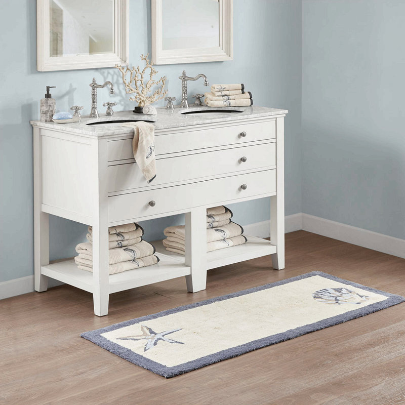 Reversible High Pile Tufted Bath Rug, 34" L x 21" W