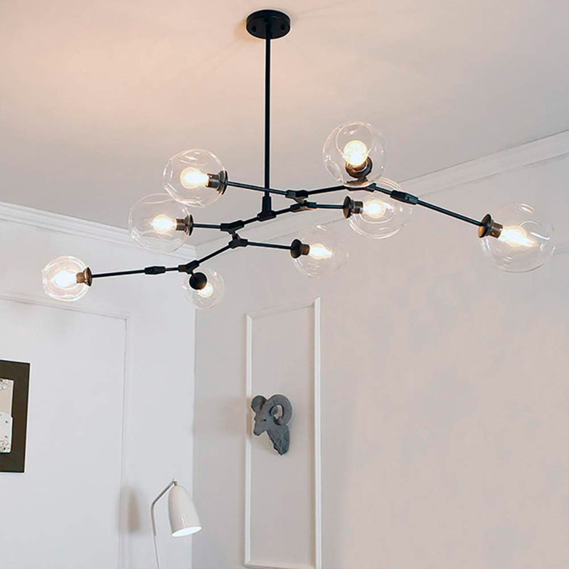 Yarra 8 - Light Unique/Statement Pendant, Black