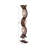 Belltown Bamboo Wood Wavy Brown Floor Lamp with Cream Lamp Shades