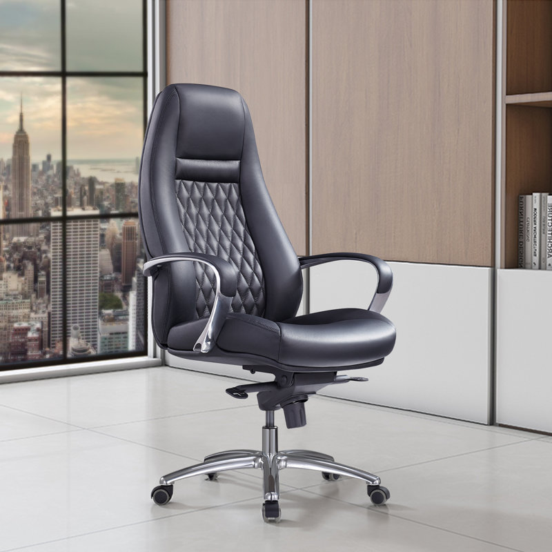 Caybree Genuine Leather Executive Chair, Brown