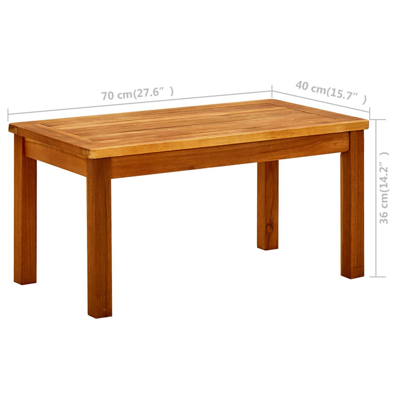 Alexadra Solid Wood Frame Single Coffee Table, 14.2" H x 27.6" W x 15.7" D, Brown