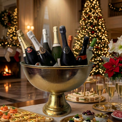 Golden Pedestal Coupe Champagne Bucket, 18.5" D