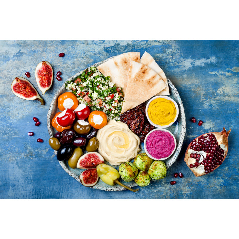 Meze Platter by Sveta_zarzamora - Wrapped Canvas Print, 81cm H x 122cm W