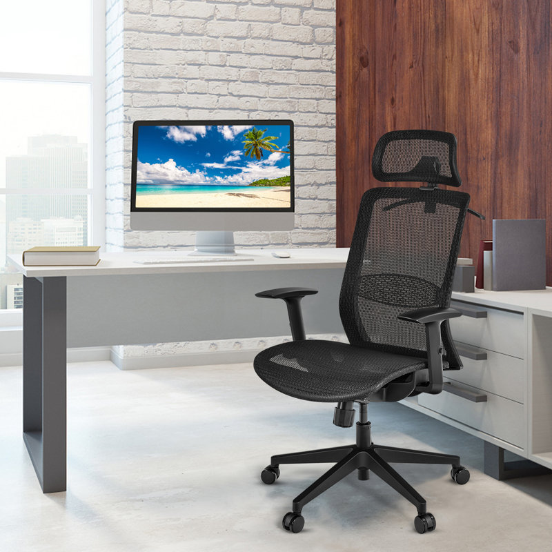 Chaise de travail ergonomique à haut dossier Adwik