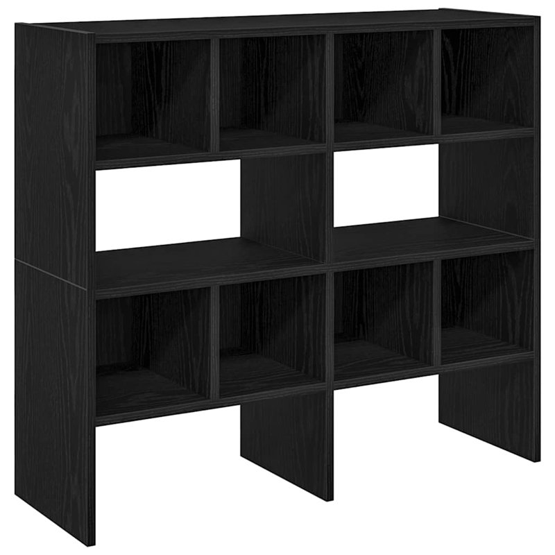 Bayah 8 Pair Stackable Shoe Rack, Black Oak
