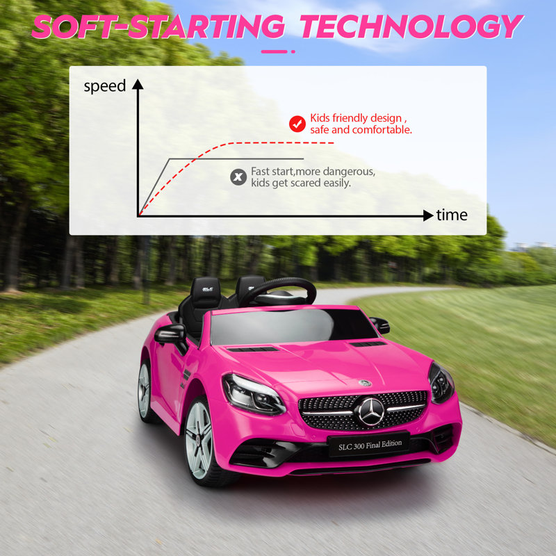 12V Pink Electric Ride-On Car with Remote Control
