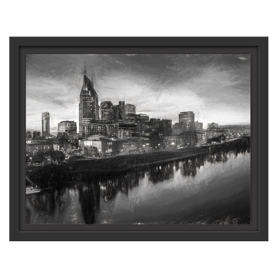 Gerahmtes Wandbild Nashville Skyline Panorama Kunst