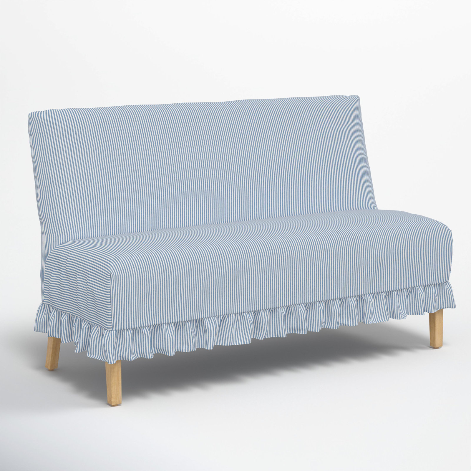 Maggie 57" Bench, Prep Stripe Blue