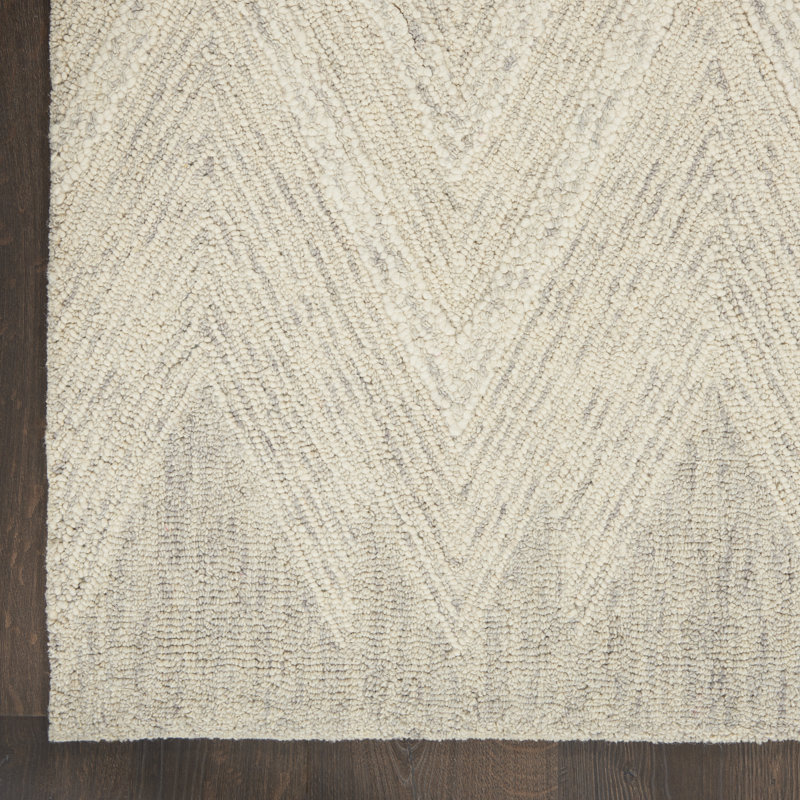 Tapis ivoire fait à la main Jodie, Tapis de couloir 2 pi 3 po x 7 pi 6 po
