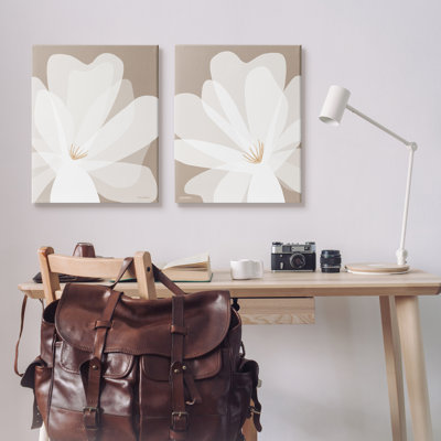 " White Boho Flowers " by Lisa Larson 2 - Pieces
