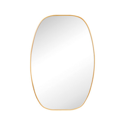 Gold Metal Oval Wall Mirror