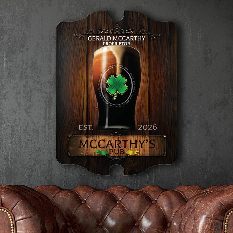 Panneaux de pub irlandais échoués - décoration murale en bois personnalisée, Oui
