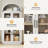 4-door Arched Bookshelf With Glass Doors For Living Room, Kitchen, Office-1184142194