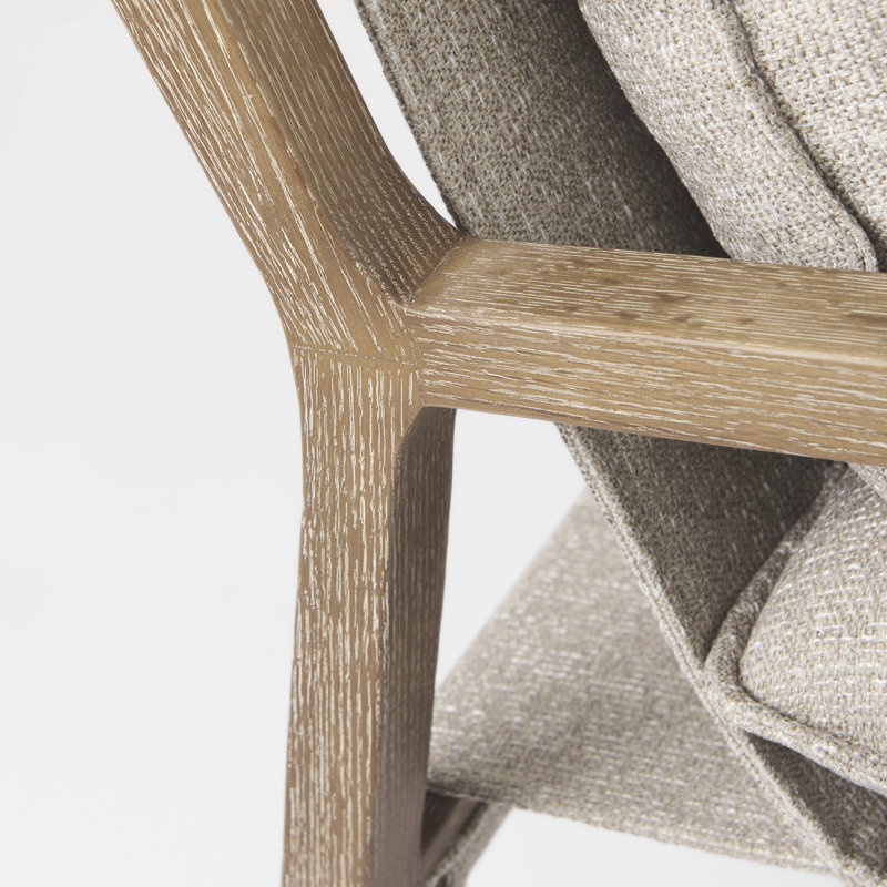 Fauteuil Windy de 86,61 cm de large, Polyester beige, Brun pâle