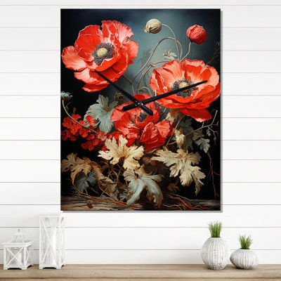 Anora - Horloge murale coquelicots