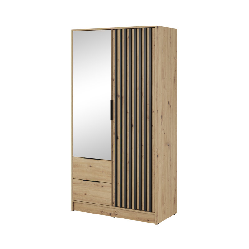 Filley 2 Door Wardrobe, Oak/Black