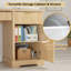  Bureau cannelé moderne 55 po avec station de charge, armoire de rangement et panneau perforé, chêne clair-6117879
