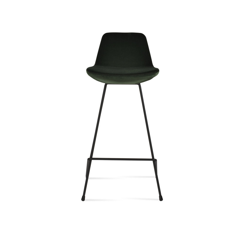 Pera Cat Counter & Bar Stool in Dark Green Velvet, Tabouret de bar (siège d'une hauteur de 29 po)