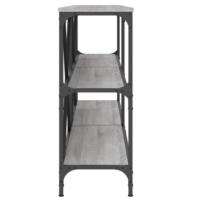 Console en bois d'ingénierie et en fer, Chêne sonoma, H 29,5 po x l 78,7 po x P 11,8 po