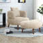 Chaise d'appoint moderne en chenille de 36 pouces avec repose-pieds pour la maison