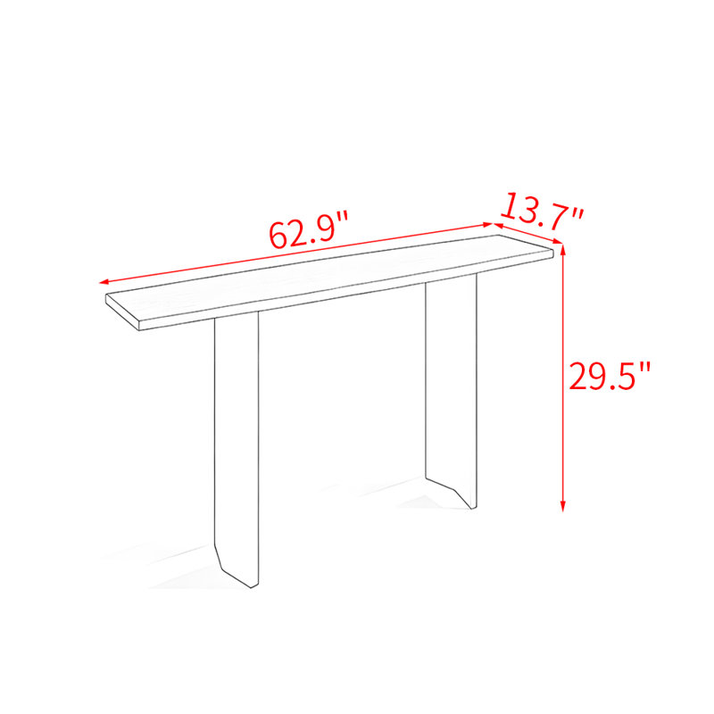 Table de véranda entièrement en bois massif de style français., H 29,5 po x l 62,9 po x P 13,7 po, Naturel