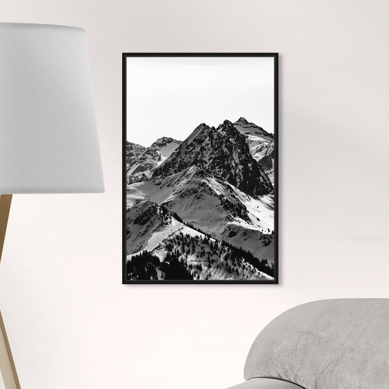 «Up The Mountain Snowy Mountains», impression sur toile, H 45 po x l 30 po, Cadre noir