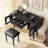 Elegant Vanity Makeup Table And Chair Set With Organizer, Charging Port, And Dual Function As Writing Desk.-1297424446