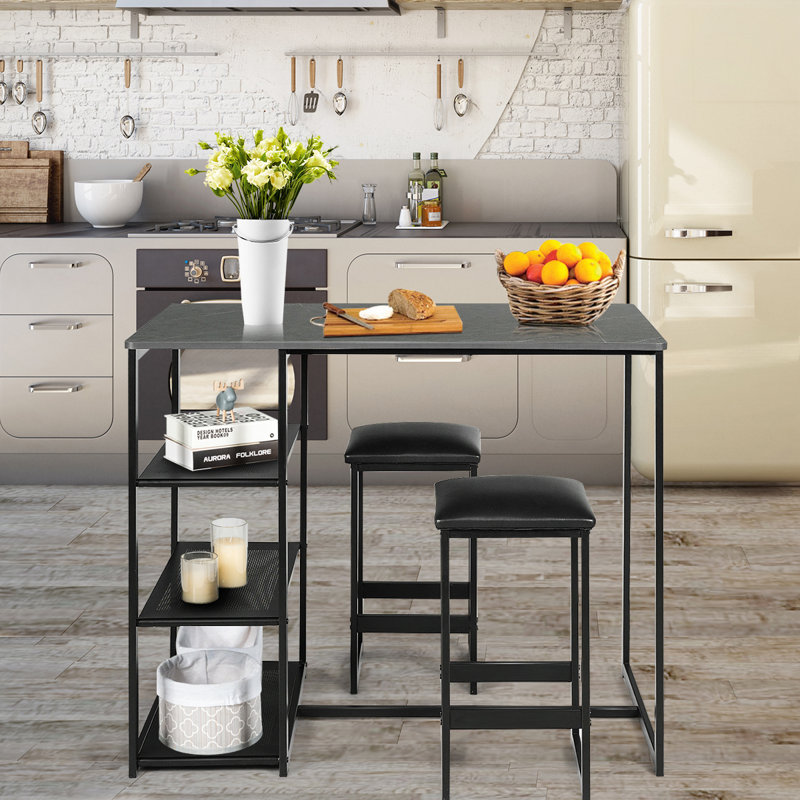 Heinrike Dining Set, Black, Black, Black
