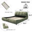 Grand lit plateforme tapissier grand format avec dossier rembourré surdimensionné et structure en bois massif, convenant à plusieurs hauteurs de matelas, vert-1916635023-1916635021