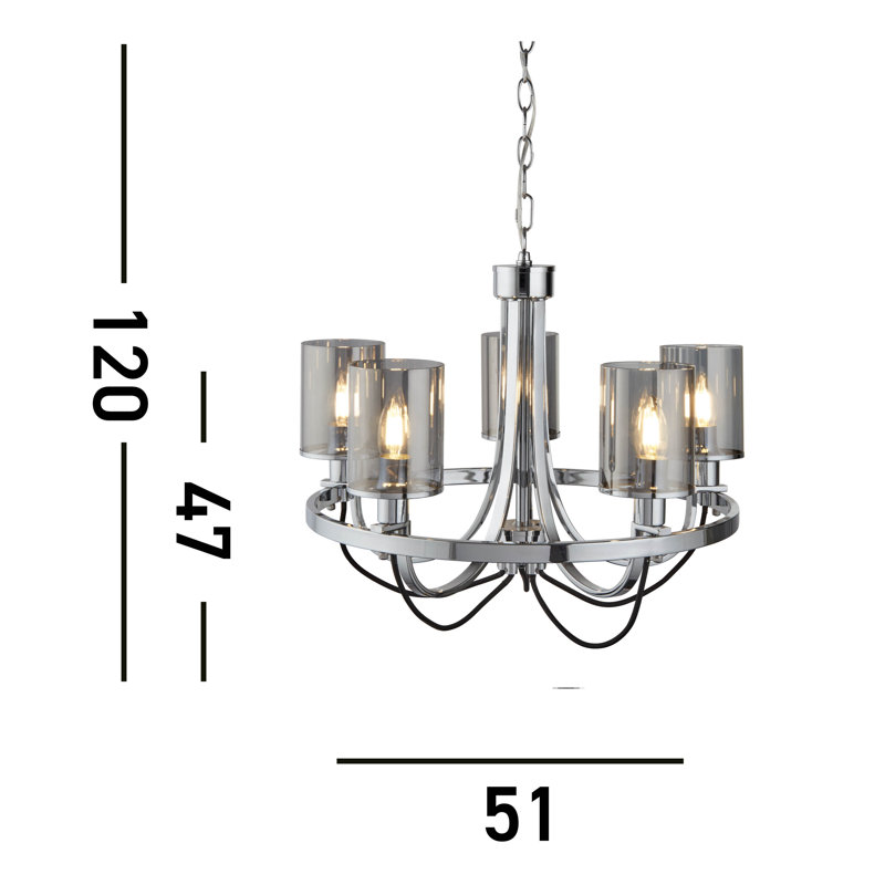 Cheung 5 - Light Waggon Wheel Chandelier