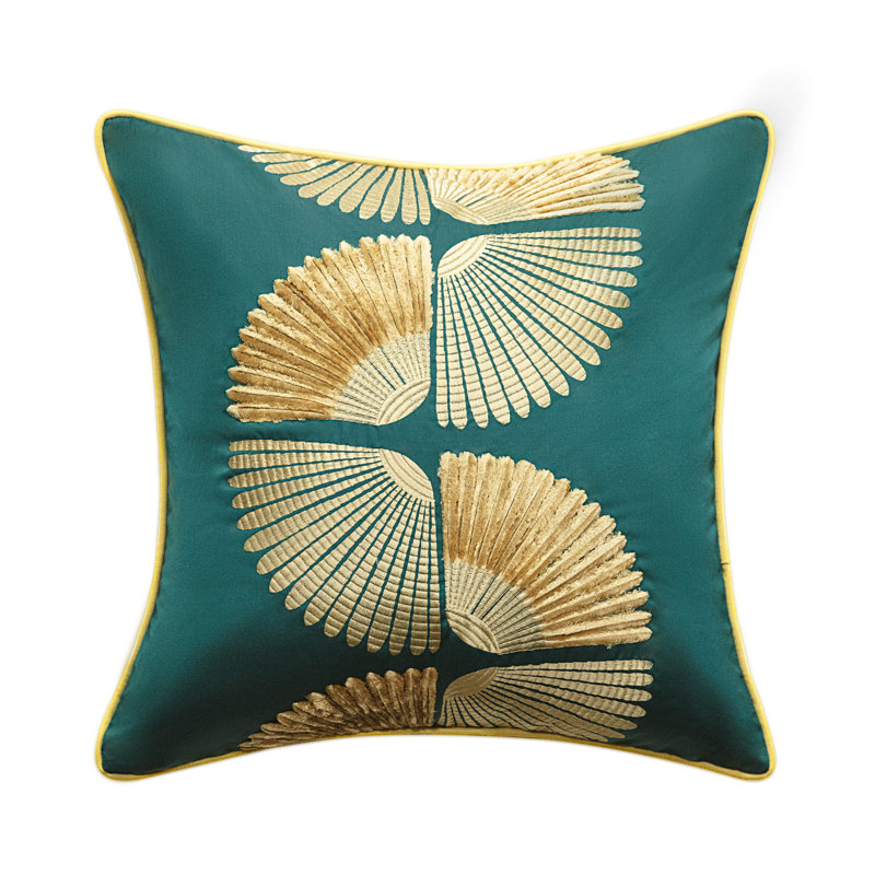 Fernly Embroidered Throw Pillow Cover
