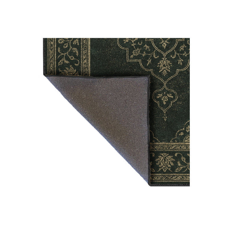 Tapis tissé vert Mosso, 4'11" x 7'7"
