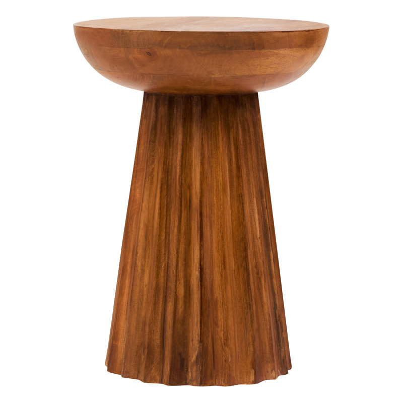 Demel Solid Wood End Table, Brown