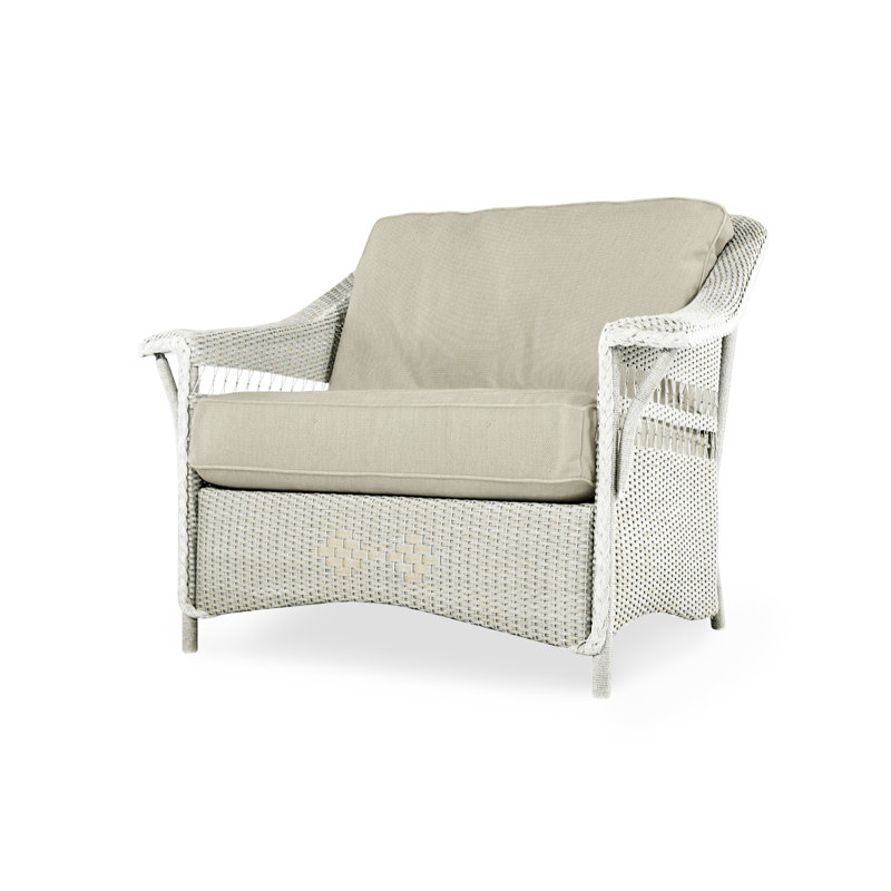Nantucket Outdoor Lounge Chair, Serene Ocean, Antique White