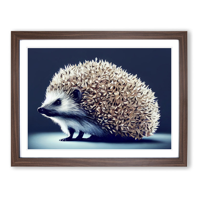 View of a Hedgehog Vol.4 - Framed Print, 46cm H x 64cm W x 2cm D, Walnut