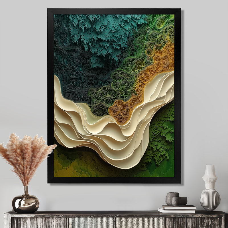 Obieze - Abstract Canvas Art Print, H 20 po x l 12 po, Reproduction encadrée d'une seule photo, Noir, noir, noir, noir