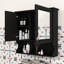 Armoire à pharmacie murale avec miroir, tablettes réglables, rangement ouvert et portes-880034522