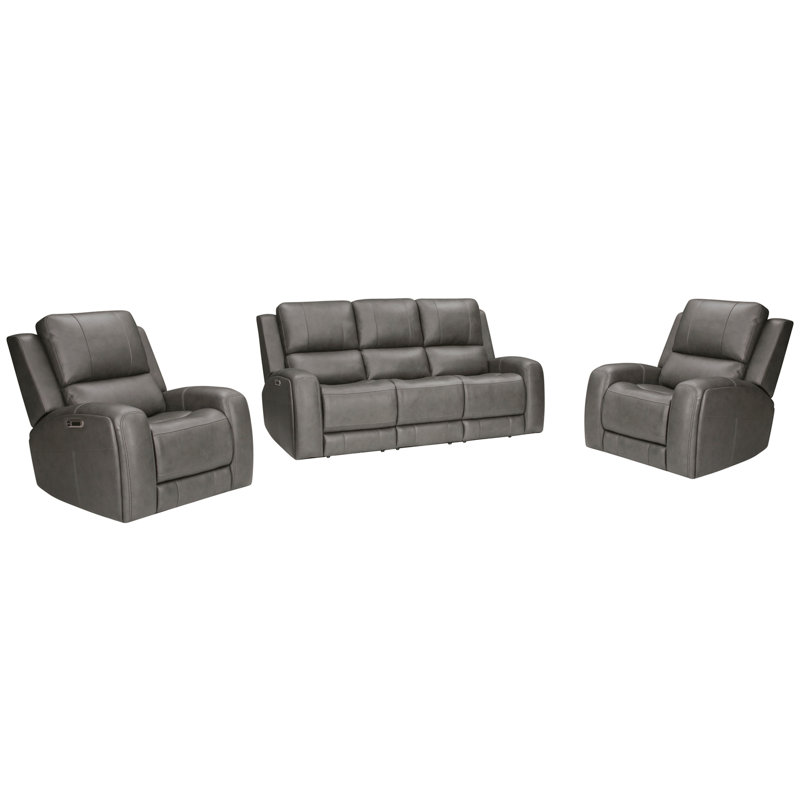 Canapé inclinable électrique avec 2 fauteuils inclinables Abarca, 3 pièces: canapé, 2 fauteuils inclinables